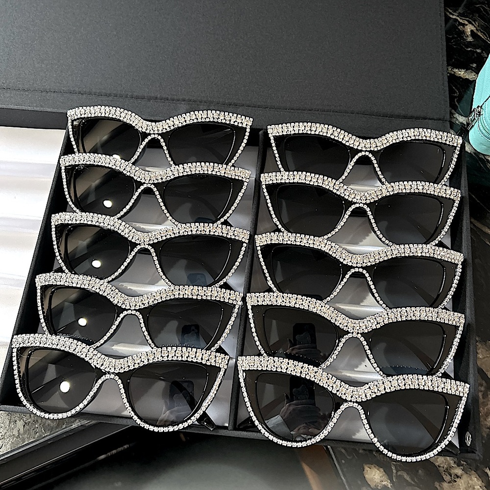 Retro Diamond Crystal Bling Sunglasses